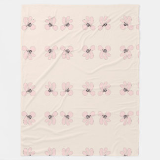Polaire couverture fleurs roses