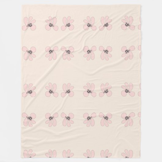 Polaire couverture fleurs roses (Devant)