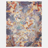 Polaire Couverture florale abstraite orange et bleu vibran (Devant)