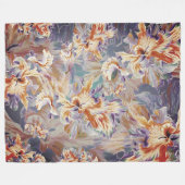 Polaire Couverture florale abstraite orange et bleu vibran (Devant (Horizontal))
