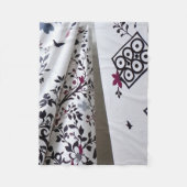 Polaire Couverture florale blanche noire (Devant)