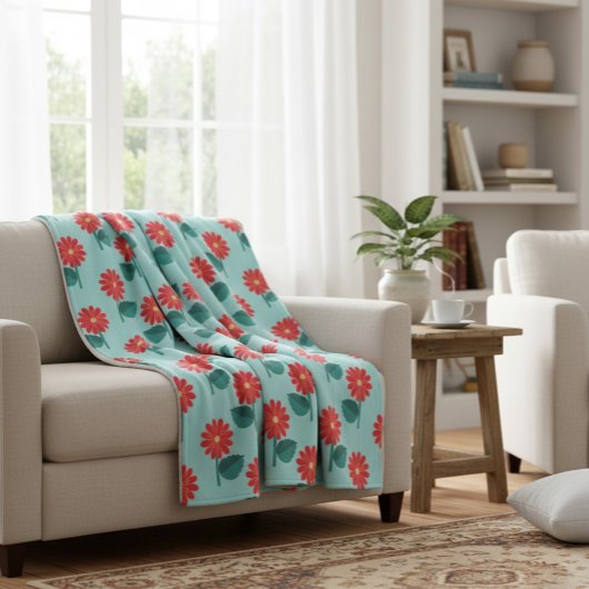 Polaire Couverture florale brillante