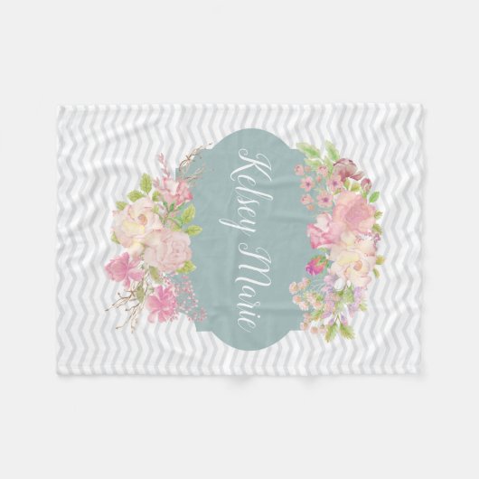 Polaire Couverture florale d'aquarelle (Devant (Horizontal))