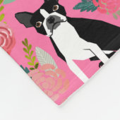 Polaire Couverture florale de Boston Terrier (Coin)