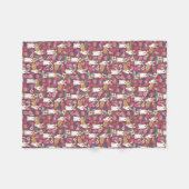 Polaire Couverture florale de corgi - pourpre (Devant (Horizontal))