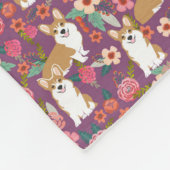 Polaire Couverture florale de corgi - pourpre (Coin)