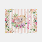 Polaire Couverture florale de la fille Unicorn (Devant (Horizontal))