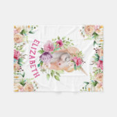Polaire Couverture florale de la fille Unicorn (Devant (Horizontal))