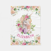 Polaire Couverture florale de la fille Unicorn (Devant)