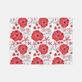 Polaire Couverture florale d'ouatine de pavot rouge (Devant (Horizontal))