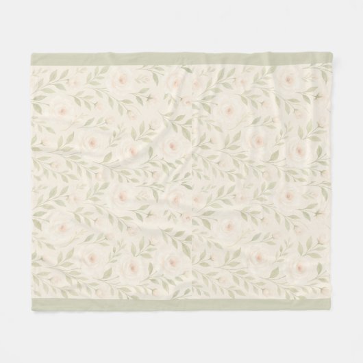 Polaire Couverture florale Pastel Crémeux - Soft & Elegant (Devant (Horizontal))