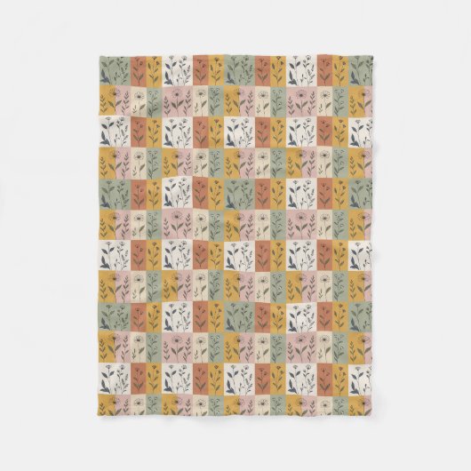 Polaire Couverture florale patchwork botanique vintage (Devant)