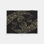 Polaire Couverture fractale noire et or Piques (Devant (Horizontal))