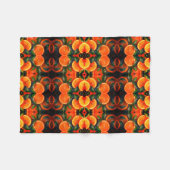Polaire Couverture Fraîches Oranges et Feuilles (Devant (Horizontal))