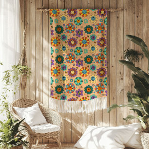 Polaire Couverture funky des années 70, couleurs pastel po