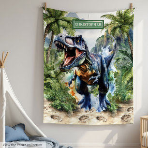 Polaire Couverture furieuse T-Rex Dinosaur Personnalisée P