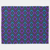 Polaire Couverture géométrique à pixels rose, violet et bl (Devant (Horizontal))