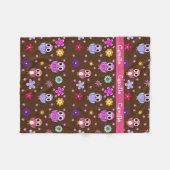 Polaire Couverture Girly mignonne d'ouatine de hiboux de (Devant (Horizontal))