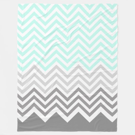 Polaire couverture gris turquoise chevron (Devant)
