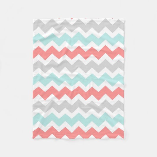 Polaire Couverture grise de corail turquoise de motif de (Devant)