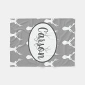 Polaire Couverture grise personnalisée d'ouatine de (Devant (Horizontal))