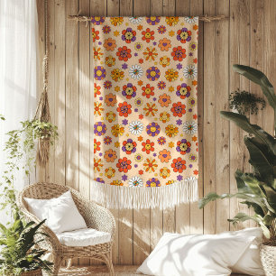 Polaire Couverture Groovy 70s Vibrations Pastel dans des C