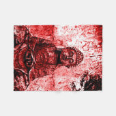 Polaire Couverture grunge rouge d'art de Bouddha (Devant (Horizontal))