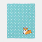 Polaire Couverture heureuse de corgi de point de polka (Devant)
