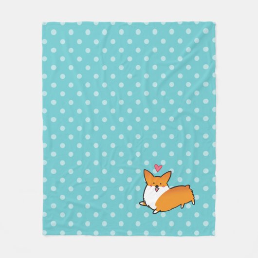 Polaire Couverture heureuse de corgi de point de polka (Devant)