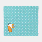 Polaire Couverture heureuse de corgi de point de polka (Devant (Horizontal))