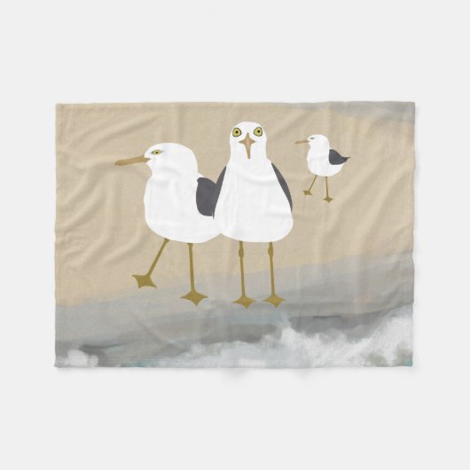 Polaire Couverture idiote d'ouatine de mouettes (Devant (Horizontal))