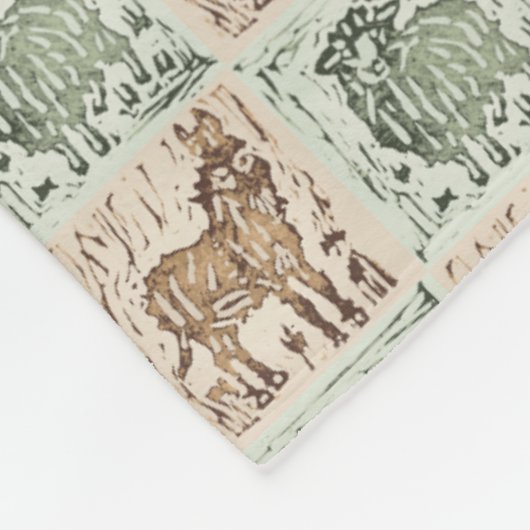 Polaire Couverture imprimée en bloc Âne Mouton - Vert Marr (Coin)