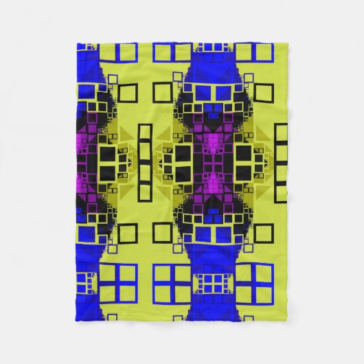 Polaire Couverture jaune bleu et violet (Devant)