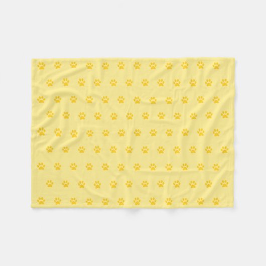Polaire Couverture jaune d'ouatine d'empreinte de patte (Devant (Horizontal))