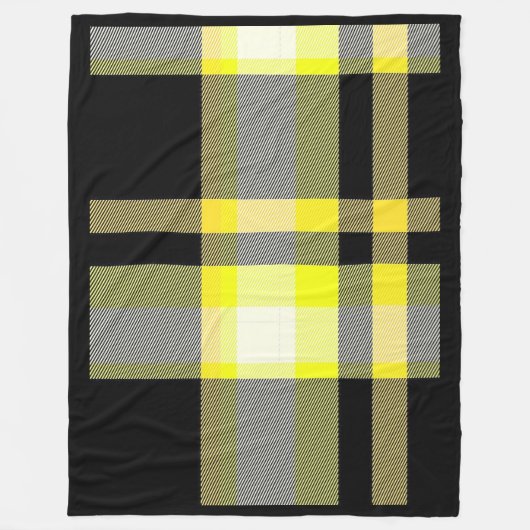 Polaire Couverture jaune et noire d'ouatine de plaid (Devant)