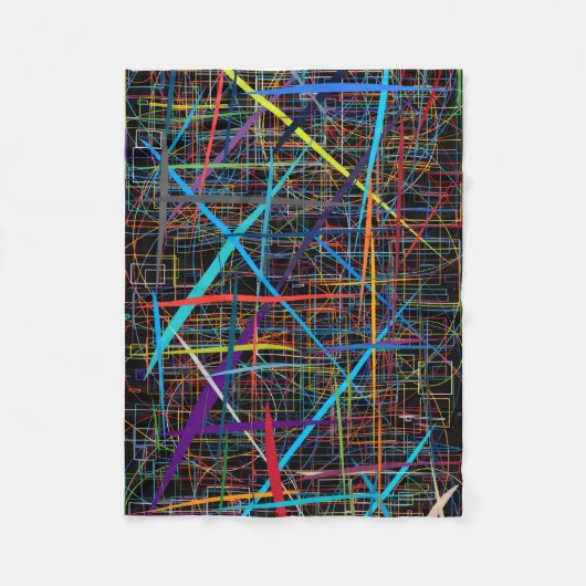 Polaire Couverture jetée abstraite ADOM Neon Lines (Devant)