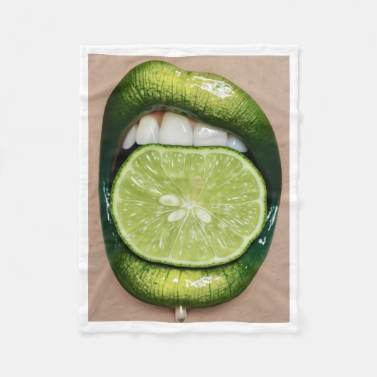 Polaire Couverture jetée ADOM Green Lips et Lime (Devant)