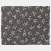 Polaire Couverture jetée Black Leaf (Devant (Horizontal))