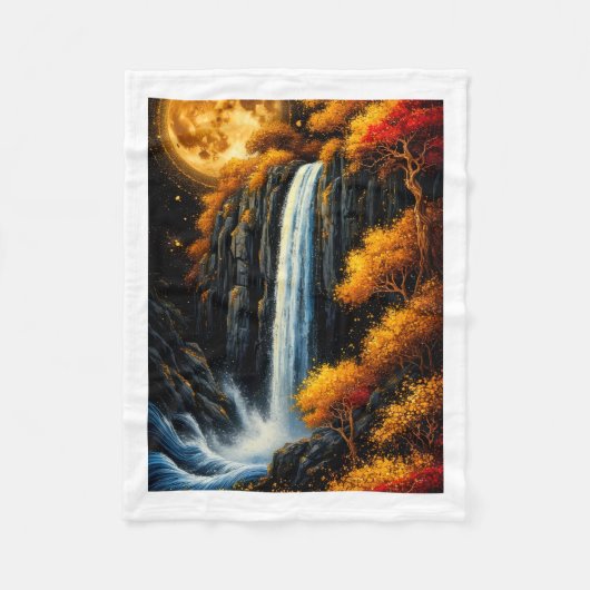 Polaire Couverture Jetée de Cascade d'Eau Magique d'Automn (Devant)