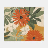 Polaire Couverture jetée florale botanique moderne | Vinta (Devant (Horizontal))