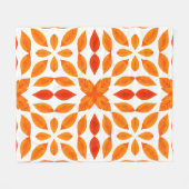 Polaire Couverture jetée géométrique florale orange et rou (Devant (Horizontal))