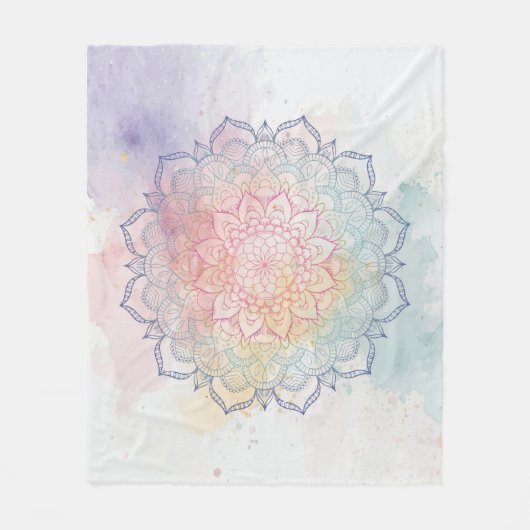 Polaire Couverture jetée mandala aquarelle (Devant)