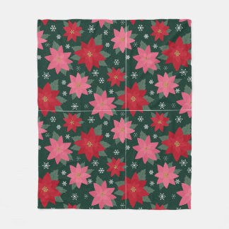 Polaire Couverture jetée Poinsettias de Noël Préparatoire