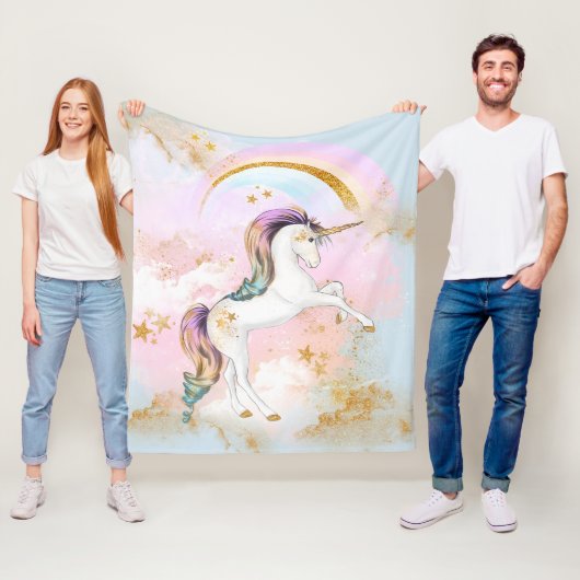 Polaire Couverture Licorne Pastel (En situation)