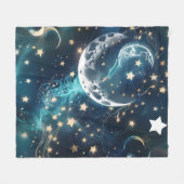 Polaire Couverture Lunaire Céleste Vert Émeraude – Couture (Devant (Horizontal))
