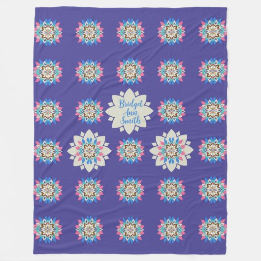 Polaire Couverture Mandala Violet 60 x 80 (Devant)