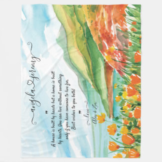 Polaire Couverture mariage avec Océan, Ciel Bleu et Fleurs