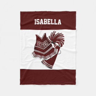 Polaire Couverture marron d'ouatine de pom-pom girl