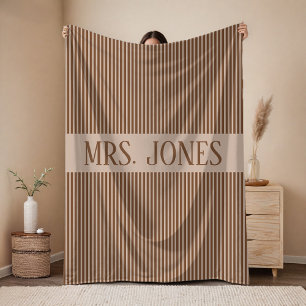 Polaire Couverture marron personnalisée pour couple en cad