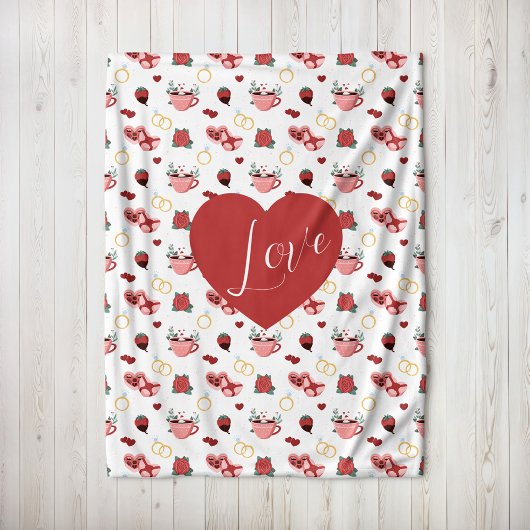 Polaire Couverture mignonne de la Saint-Valentin avec un c